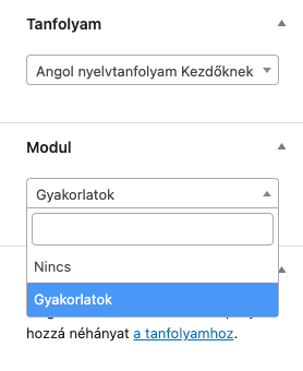 Lecke Modulhoz rendelése - Sensei