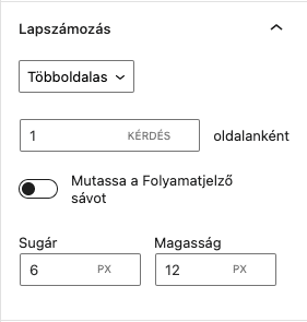 Kvíz oldalak lapszámozása - oldalsáv - Sensei