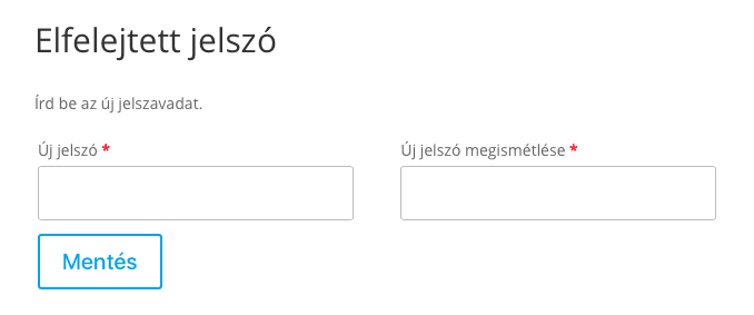 Elfelejtett jelszó - űrlap