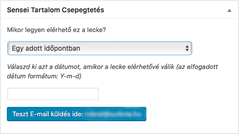Tartalom csepegtetés - Egy adott időpontban - Sensei