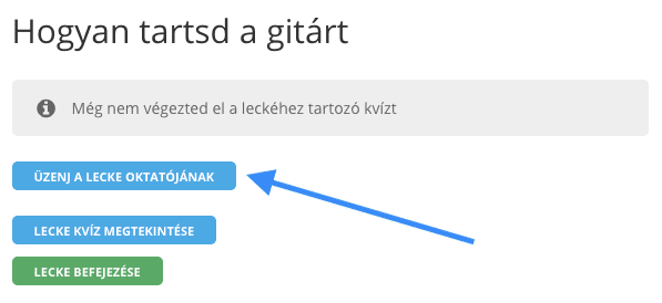 Privát üzenet küldése tanárnak - Sensei
