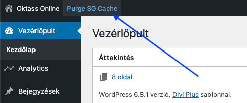 Cache törlés - SiteGround - Sensei